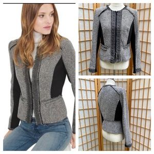 WHBM Tweed Fringed Career Jacket SZ 10